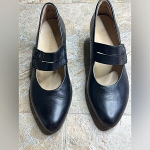 Ziera Black Leather Mary Jane Comfort Shoes Size 38